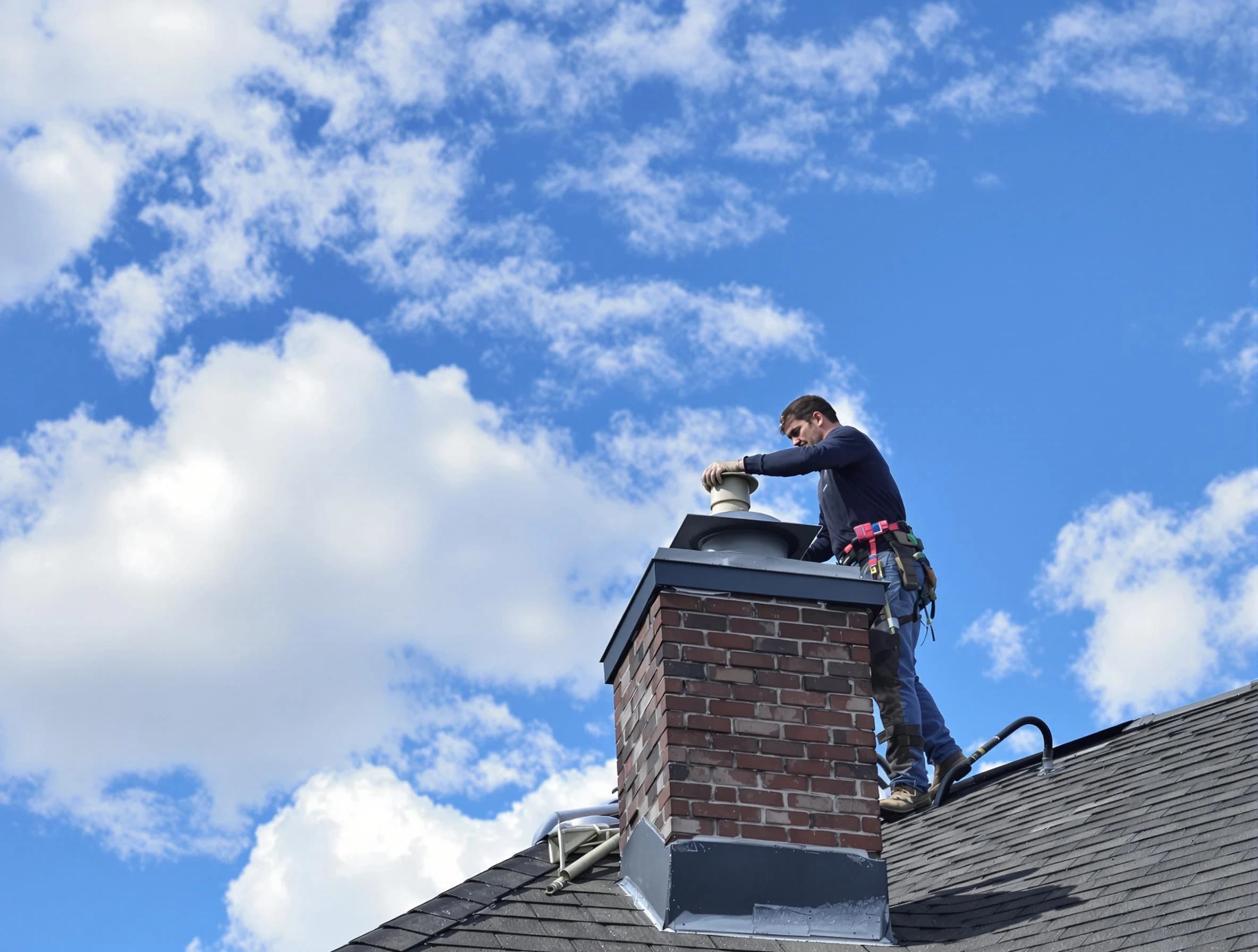 City of Orange Chimney Sweep installing a sturdy chimney cap in City of Orange, NJ