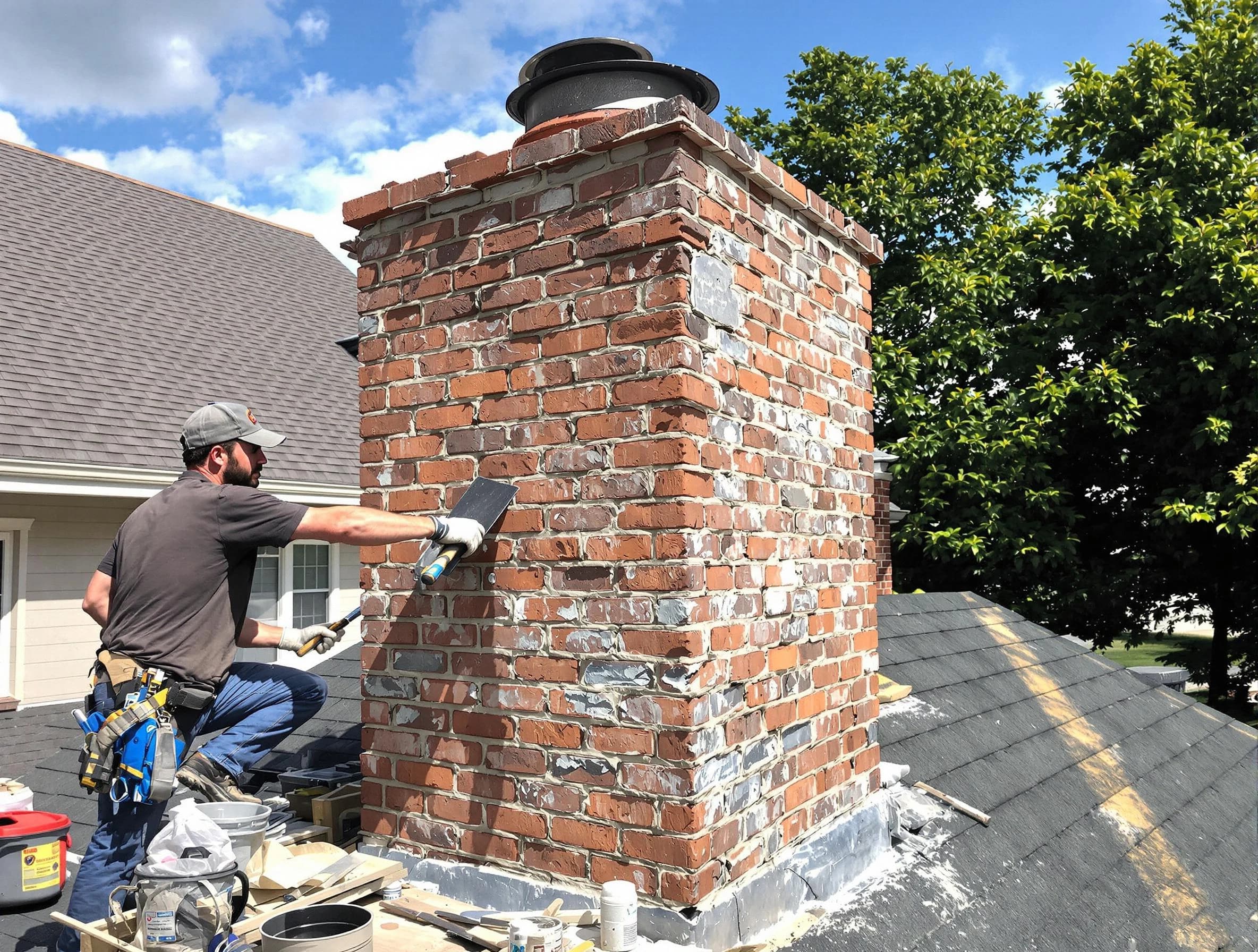 Completed chimney rebuild by City of Orange Chimney Sweep in City of Orange, NJ