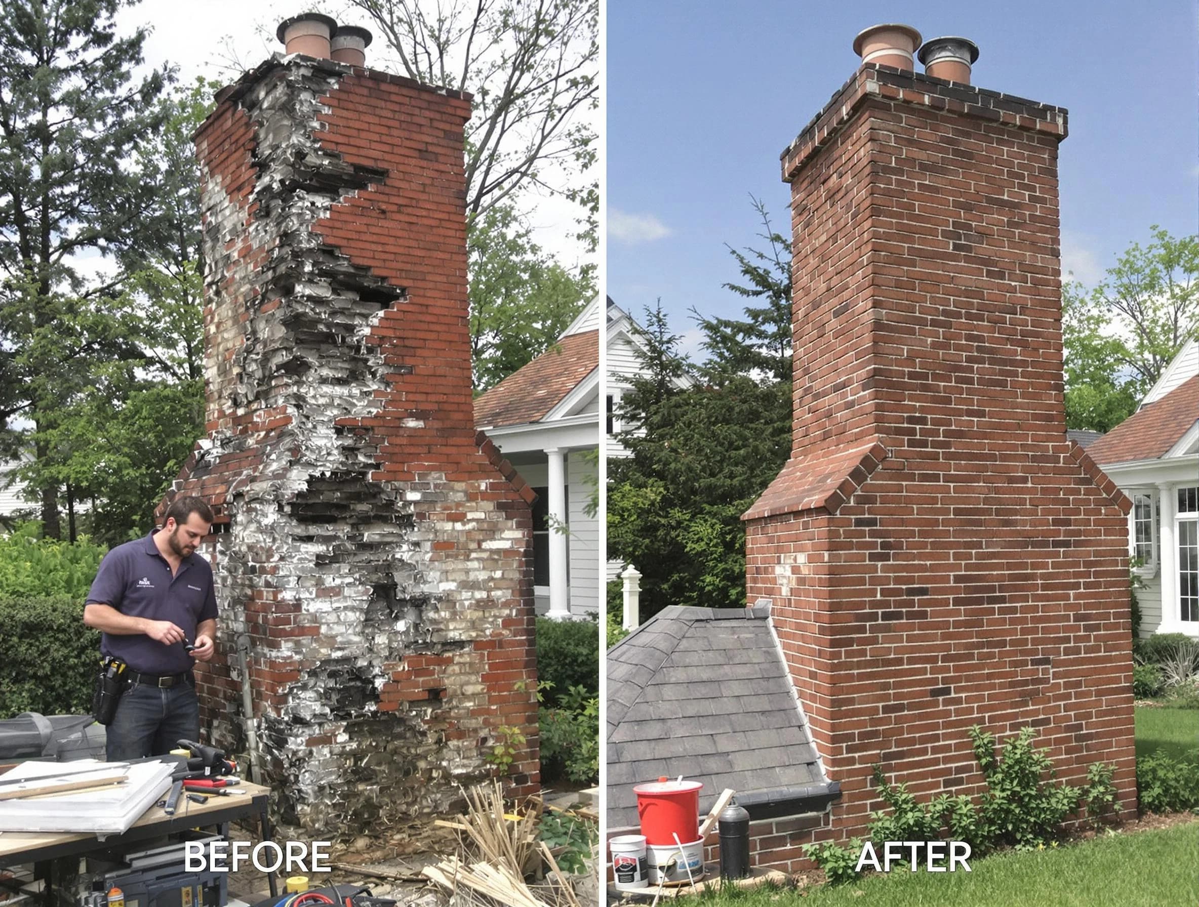 City of Orange Chimney Sweep performing a full chimney restoration in City of Orange, NJ