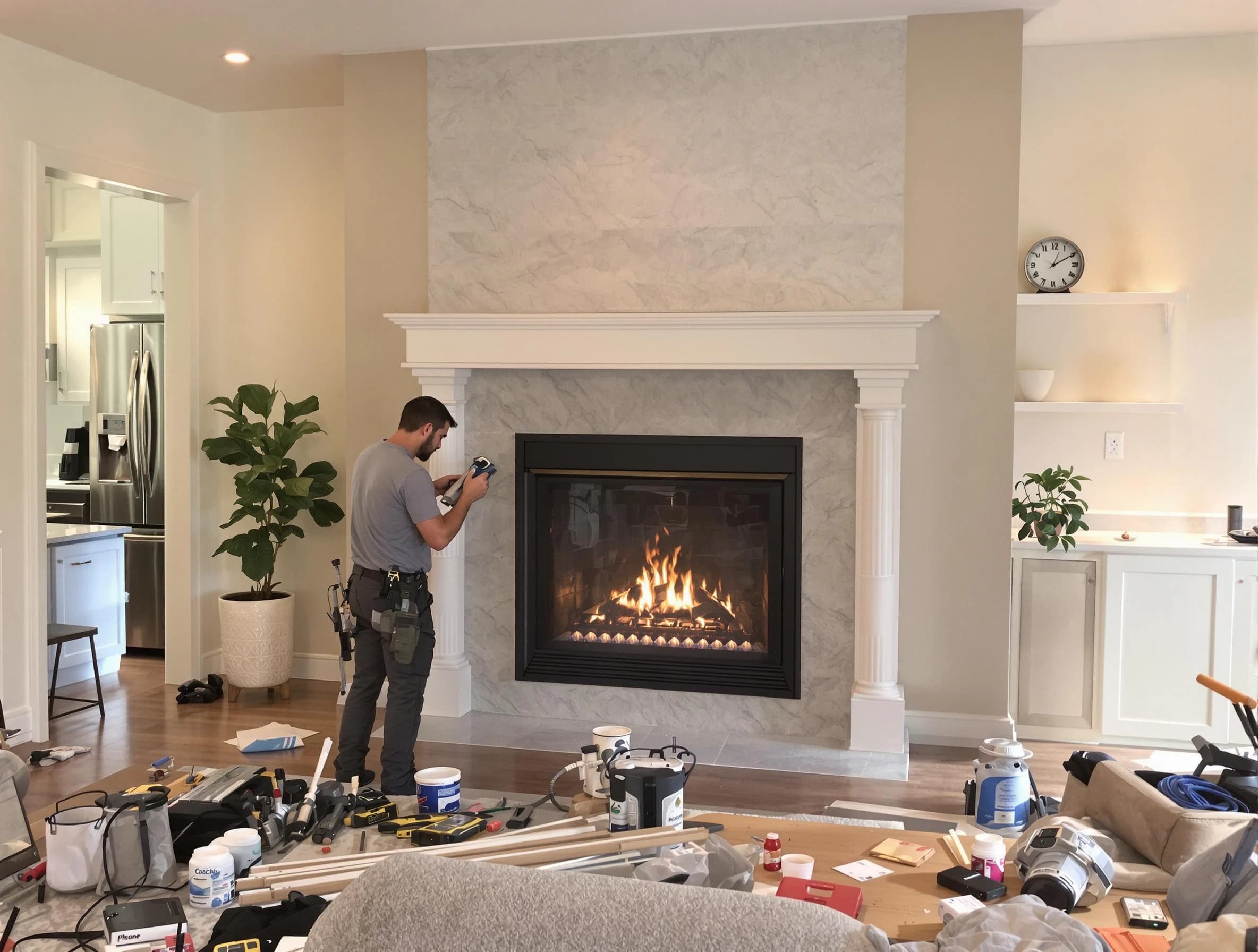 Newly installed fireplace by City of Orange Chimney Sweep in City of Orange, NJ