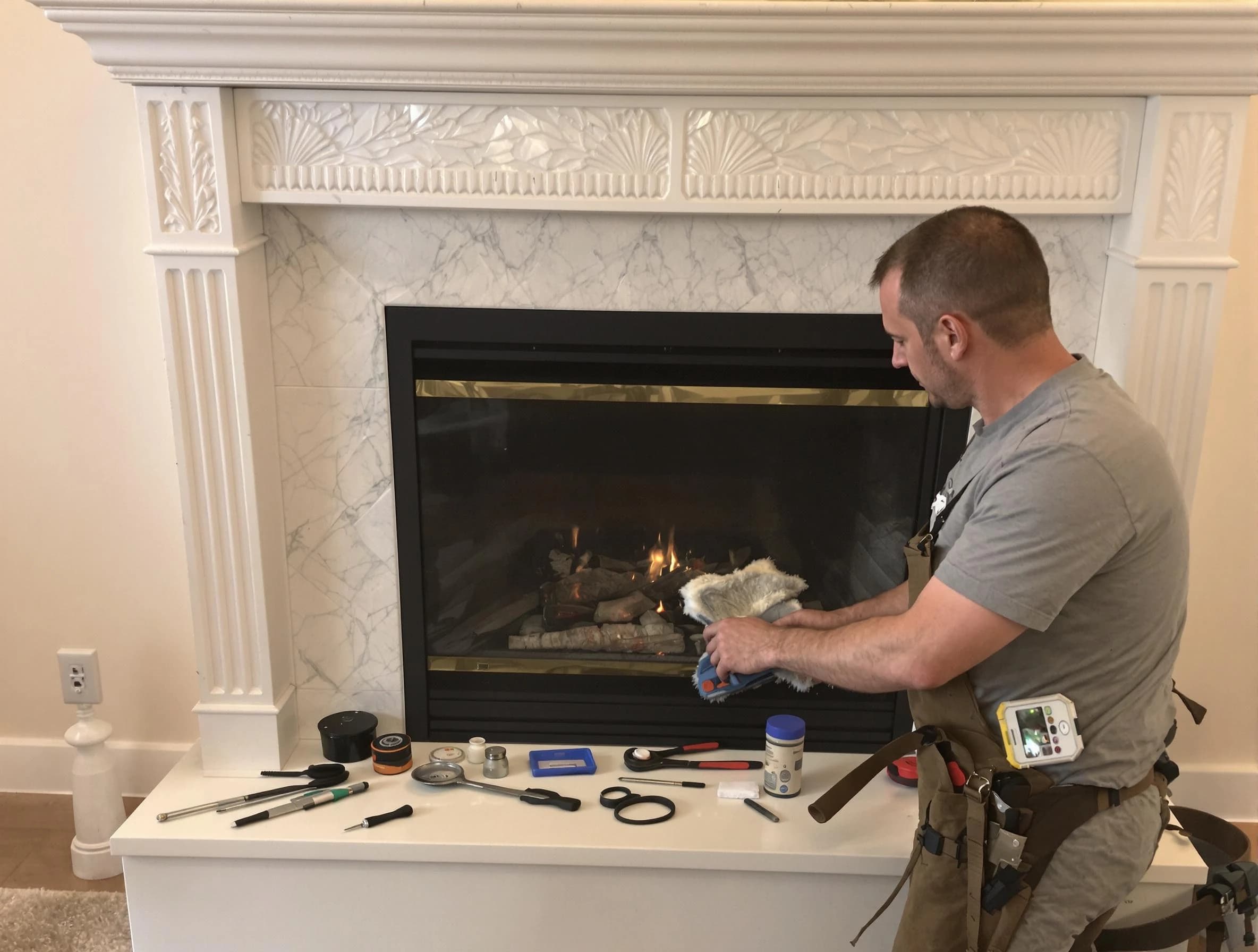 City of Orange Chimney Sweep performing fireplace maintenance in City of Orange, NJ