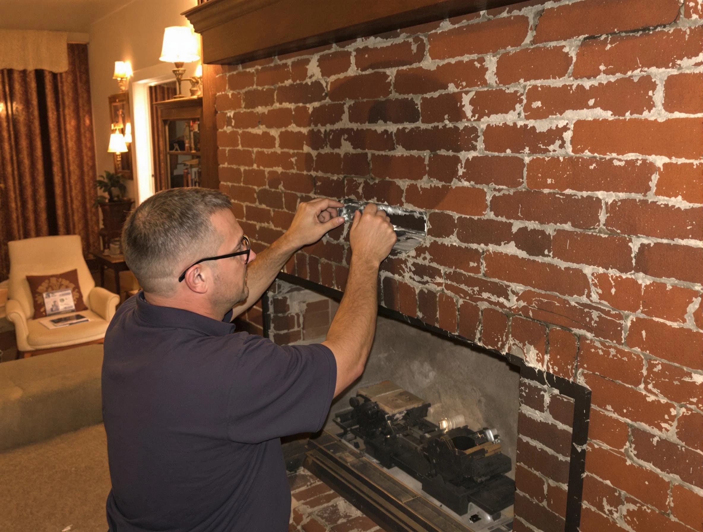 City of Orange Chimney Sweep expert fixing a fireplace in City of Orange, NJ